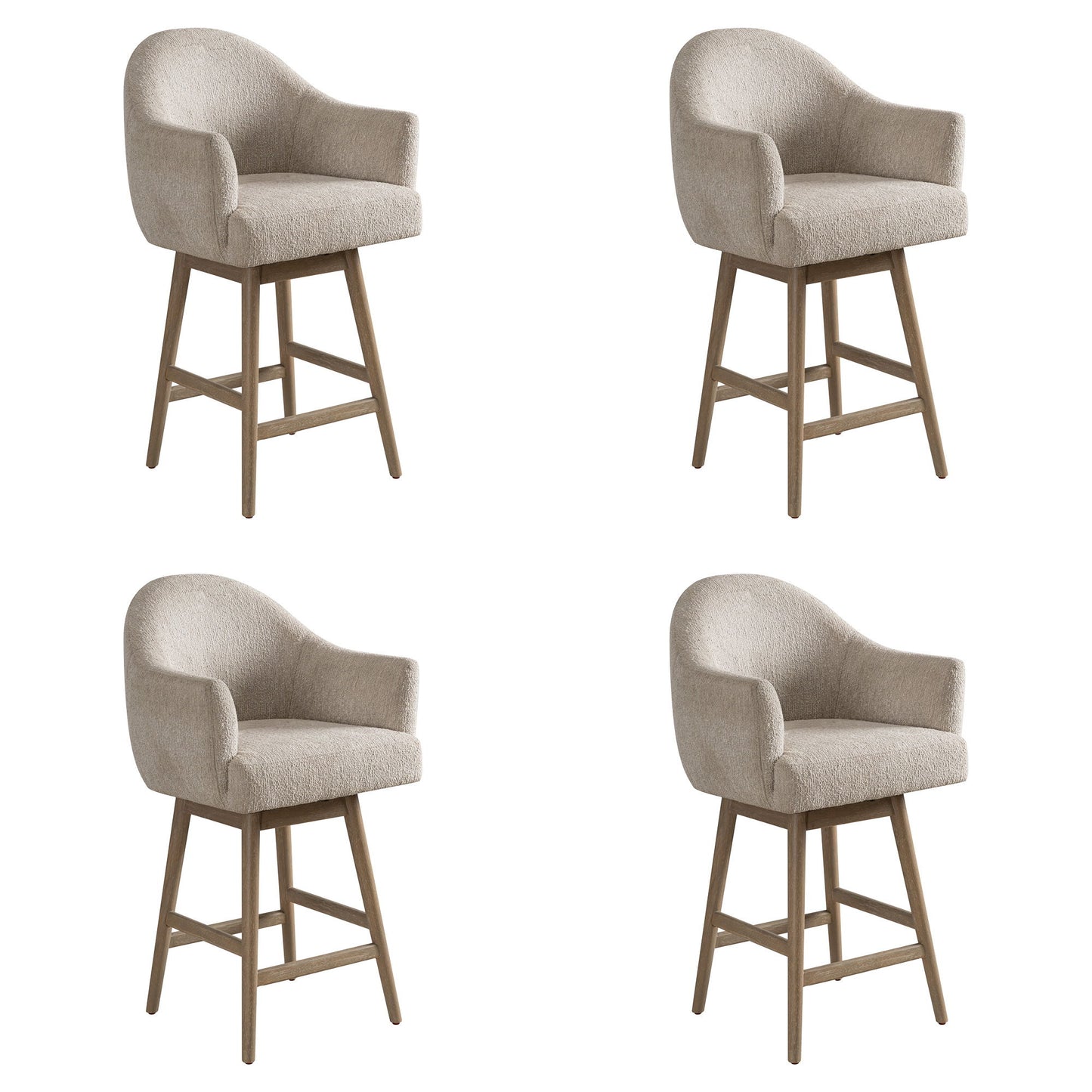 Jaxon - Solid Wood Upholstered 26" Counter Height Swivel Barstool