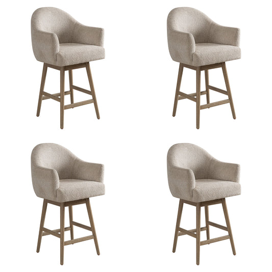 Jaxon - Solid Wood Upholstered 26" Counter Height Swivel Barstool