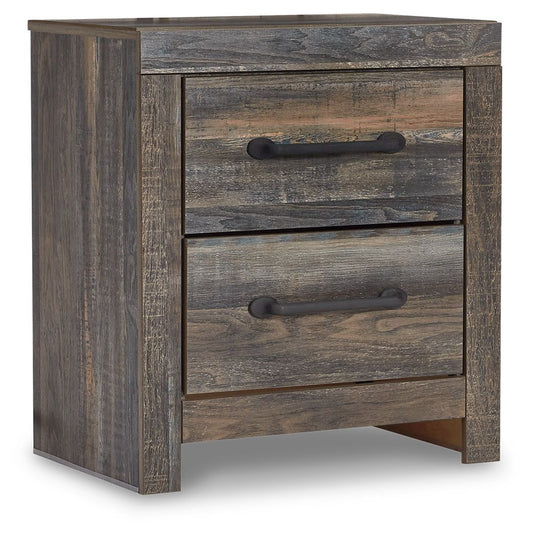 Drystan - Two Drawer Night Stand - Brown / Beige