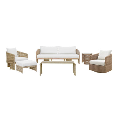 Driftbay - Powder Coated Metal Outdoor Conversation Set With Cushions