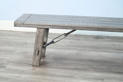 Alpine - Bench With Turnbuckle, Wood Seat - Gray