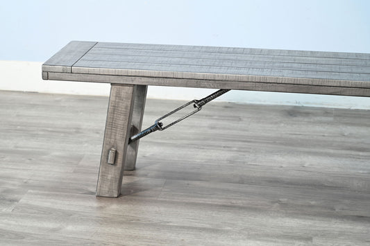 Alpine - Bench With Turnbuckle, Wood Seat - Gray