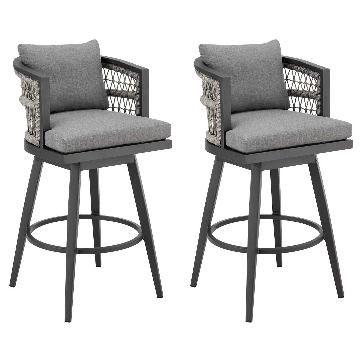Zella - Outdoor Patio Swivel Counter Stool Set