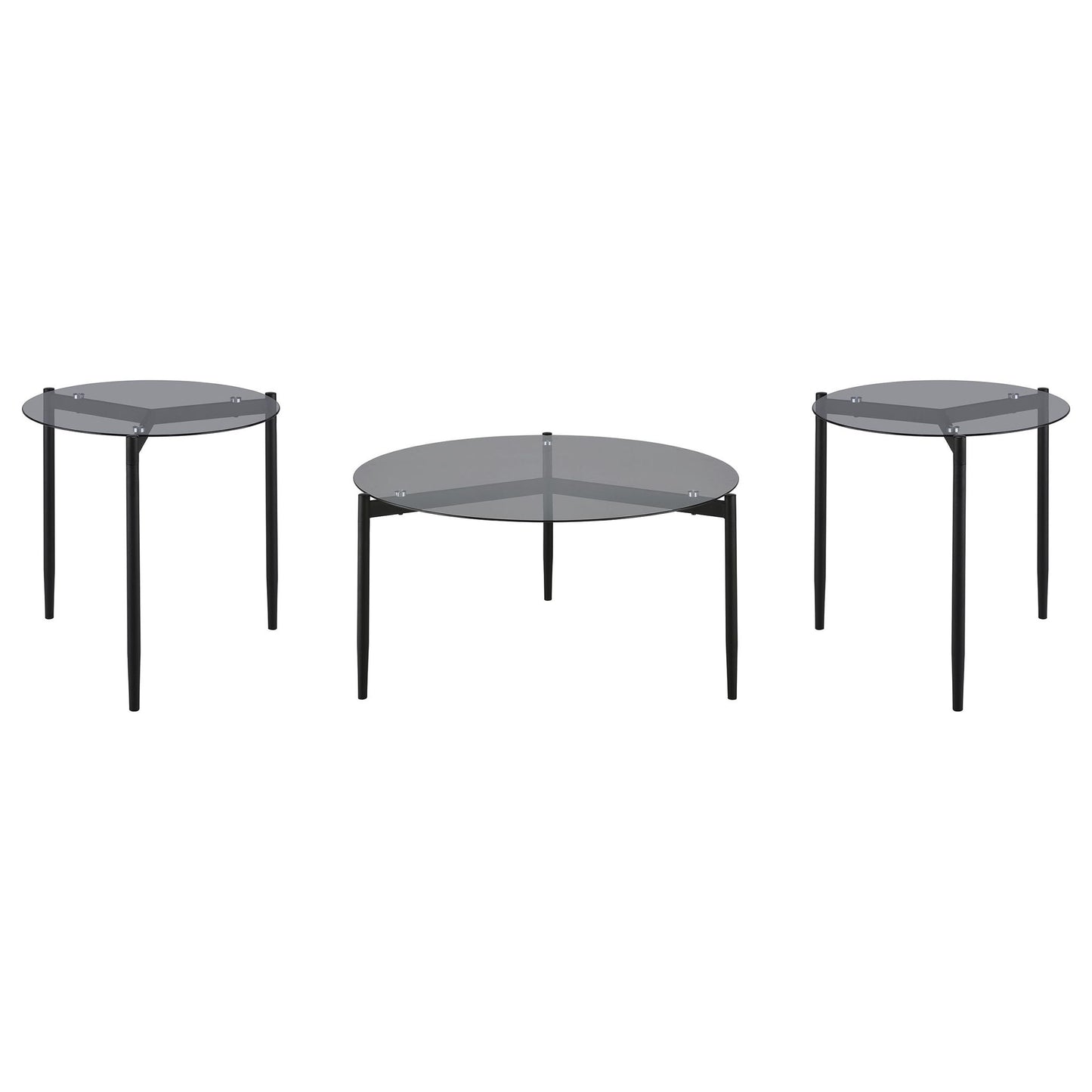 Rosalie 3-piece Round Coffee and End Table Set Grey