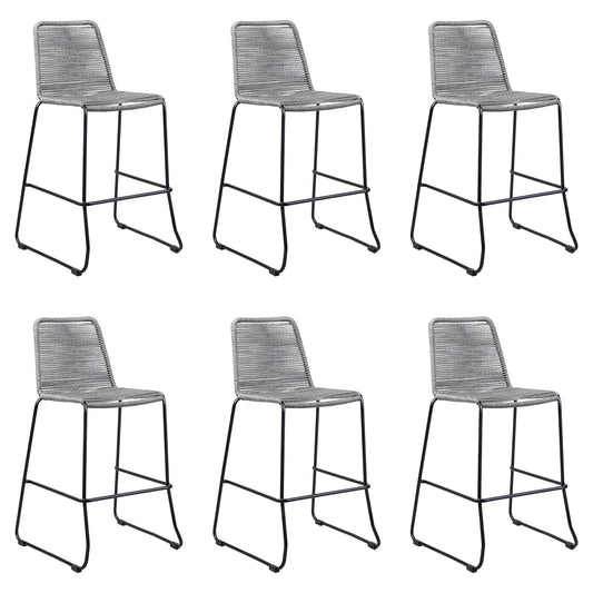 Shasta - 30" Outdoor Metal And Rope Stackable Barstool