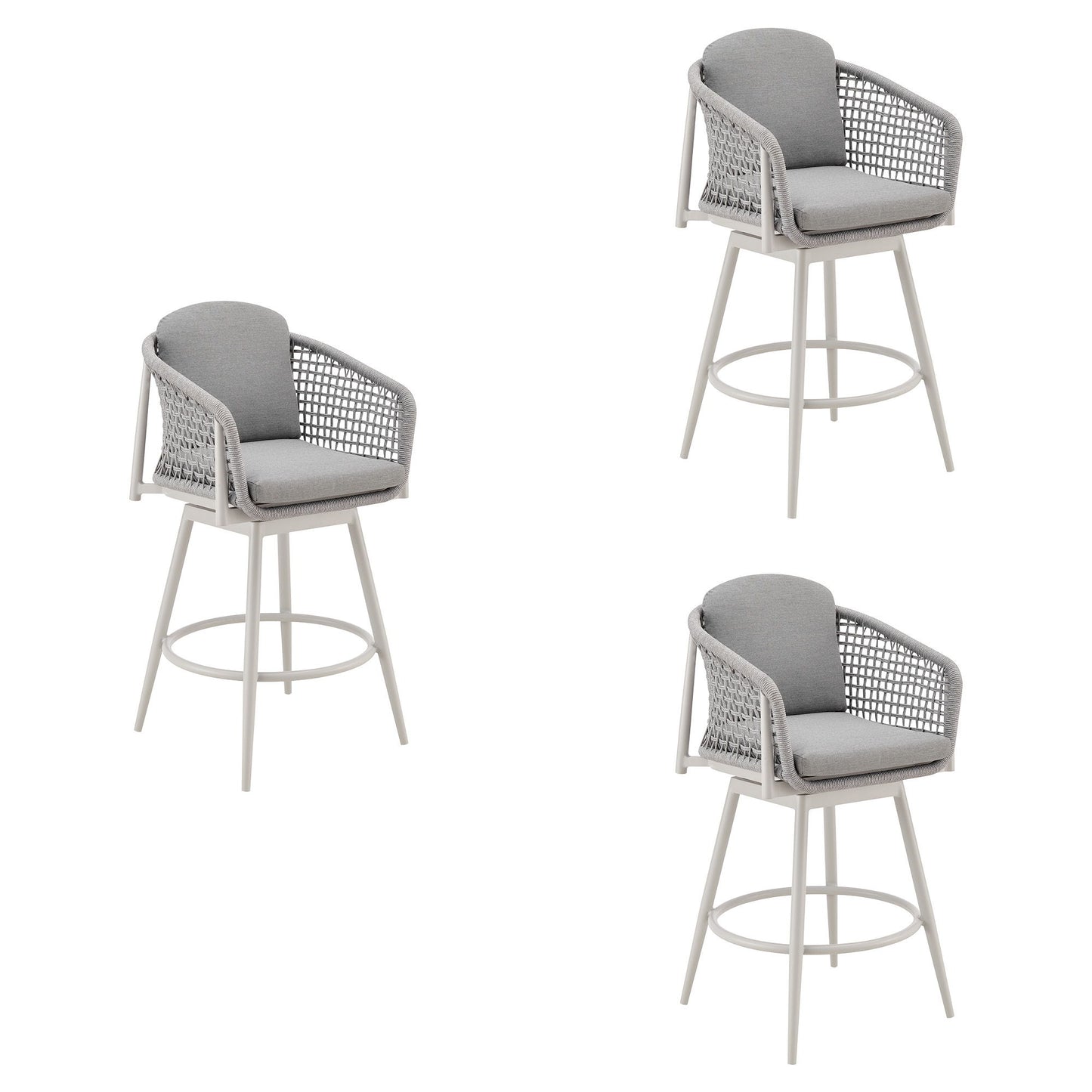 Rhodes - Outdoor Patio Swivel Counter Stool Set