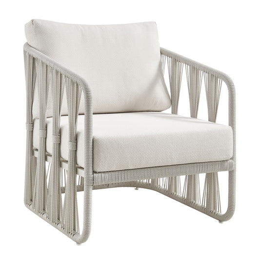 Breeze - Cream Metal Outdoor Club Chair With Cushions - Pearl