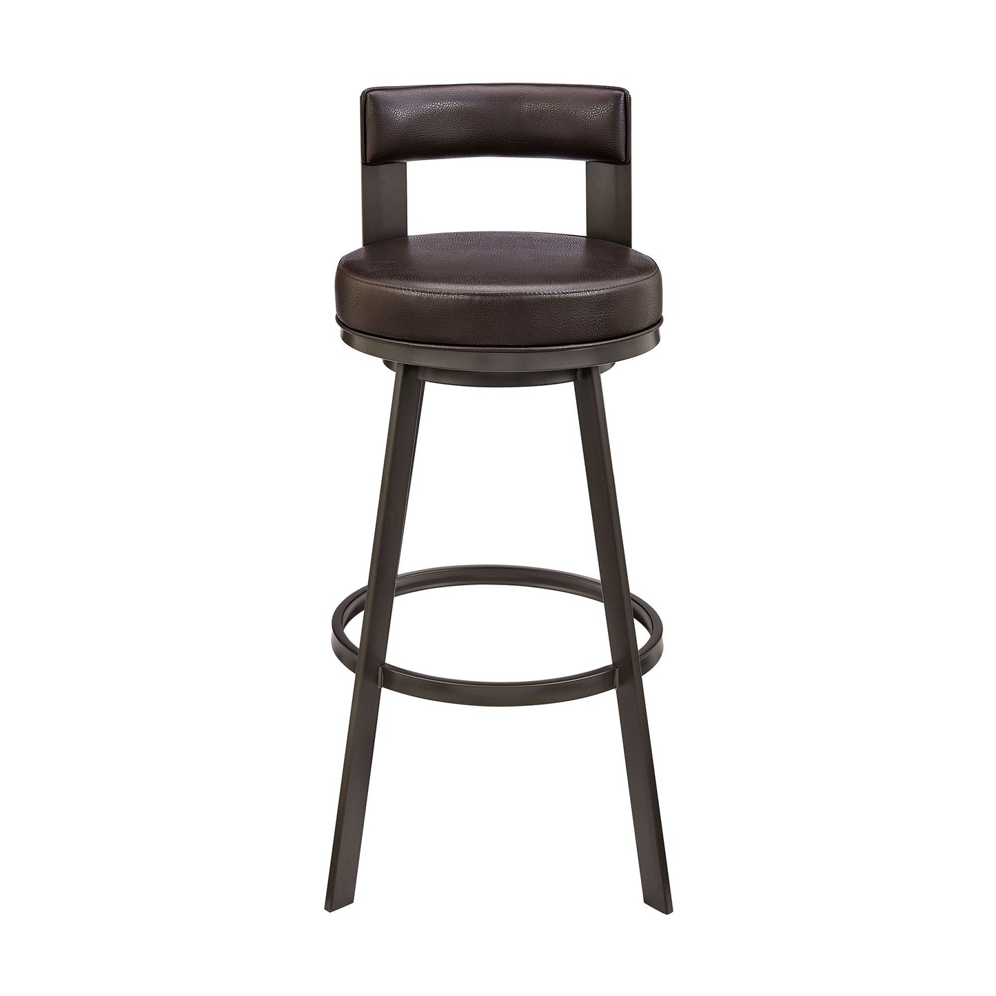 Lynof - Swivel Counter Stool - Black Finish