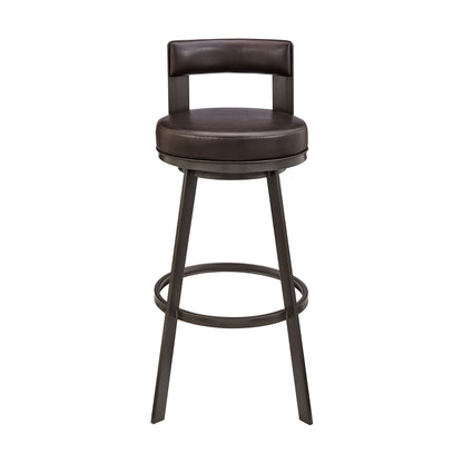 Lynof - Swivel Counter Stool - Black Finish