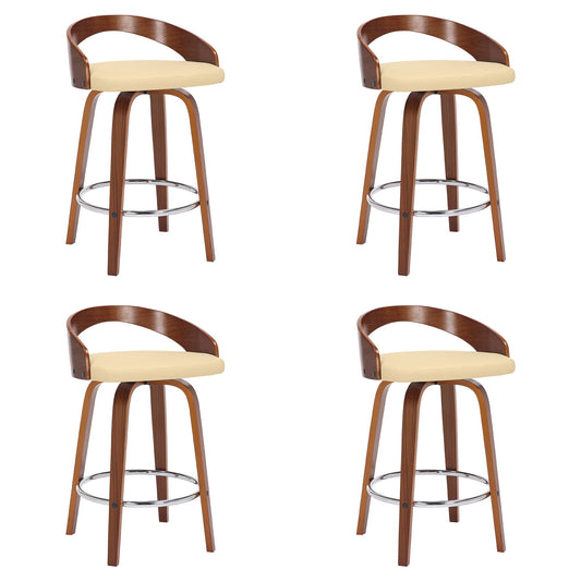 Sonia - 26" Counter Height Swivel Bar Stool - Walnut Wood