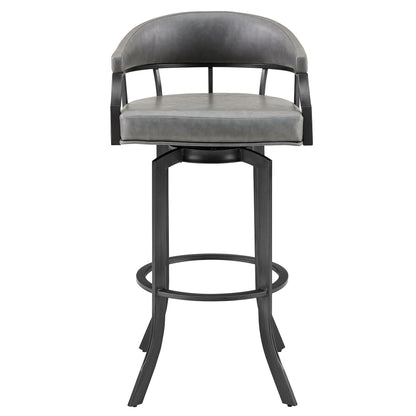 Pharaoh - Swivel Faux Leather Bar Stool - Mineral Finish