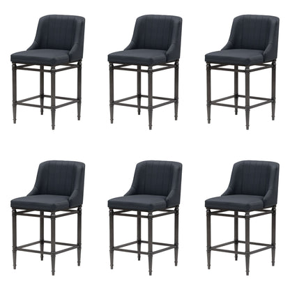 Marvin - Steel Frame Faux Leather Upholstered Counter Height Barstool