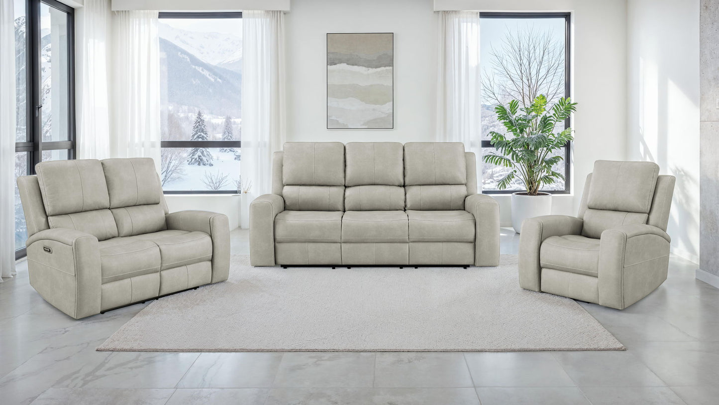 Brickston 3-piece Triple Power Reclining Sofa Set Grey