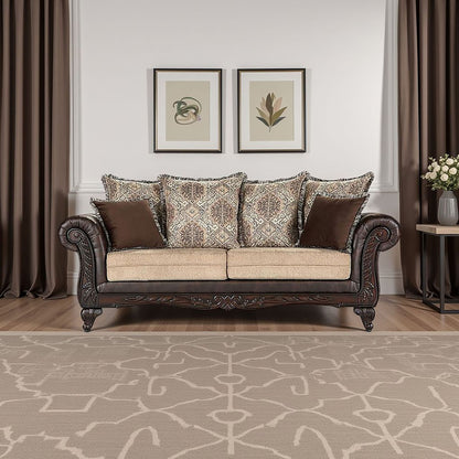 Elmbrook Upholstered Rolled Arm Sofa Brown