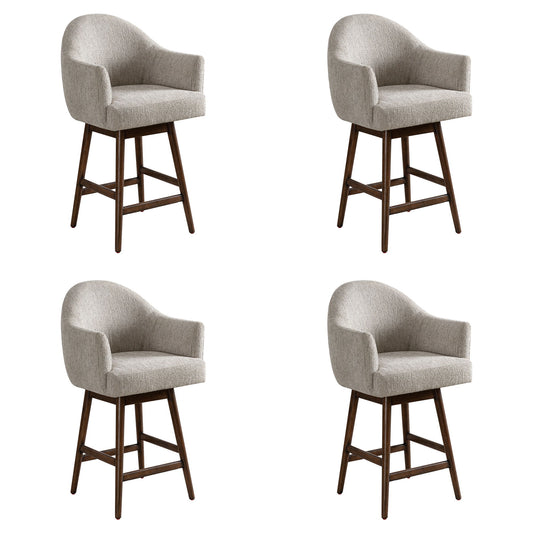 Jaxon - Brown Solid Wood Upholstered 26" Counter Height Swivel Barstool