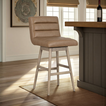 Elias - Swivel Rubberwood Barstool
