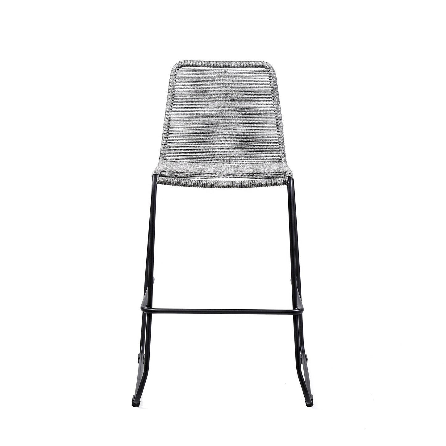 Shasta - 30" Outdoor Metal And Rope Stackable Barstool