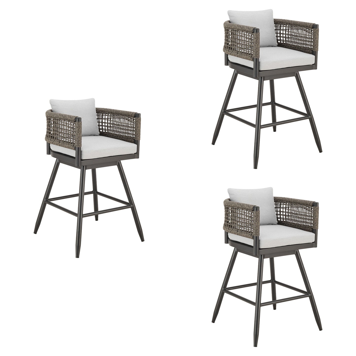 Alegria - Outdoor Patio Swivel Counter Stool Set