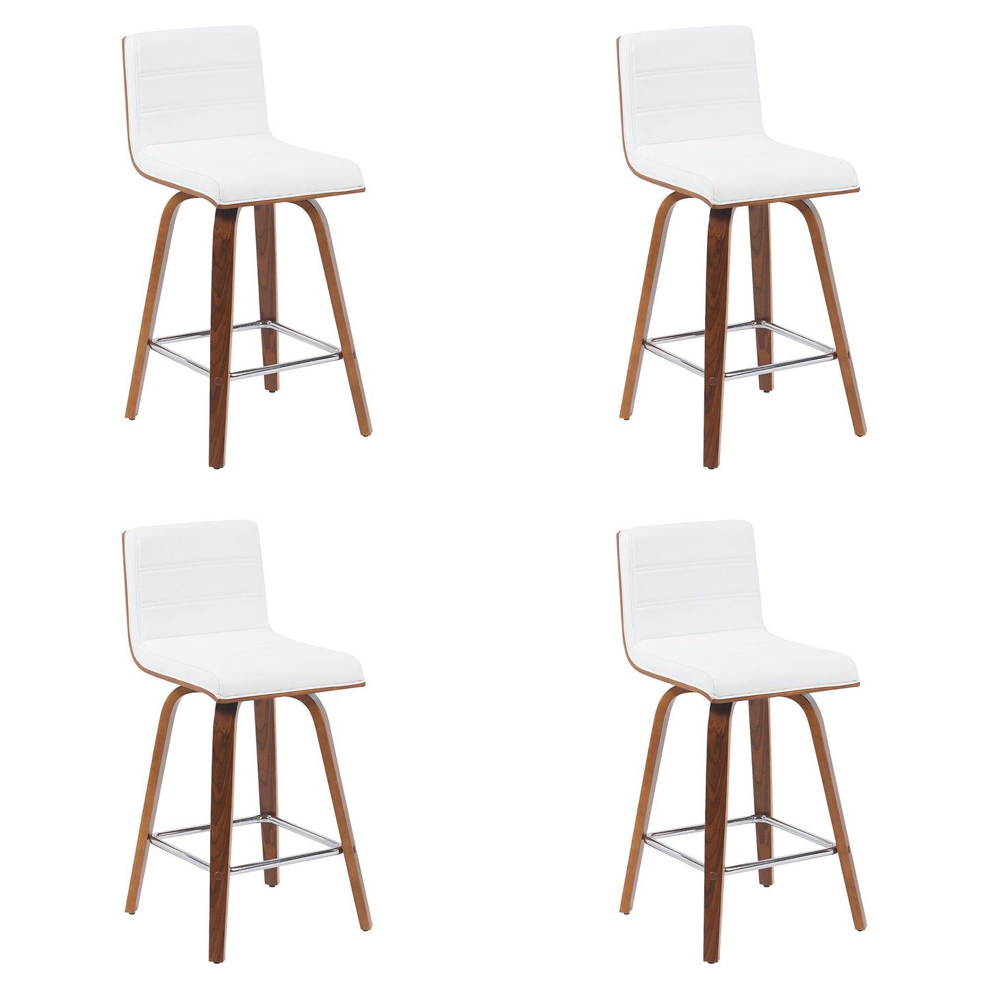 Vienna - Modern Counter Height Swivel Bar Stool - Walnut Finished Wood Frame