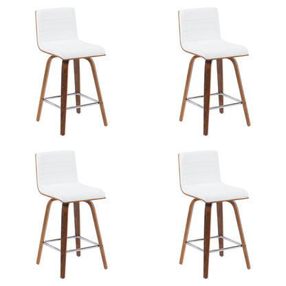 Vienna - Modern Counter Height Swivel Bar Stool - Walnut Finished Wood Frame