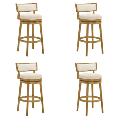 Noely - Modern Farmhouse Swivel Wood Bar Height Kitchen Bar Stool