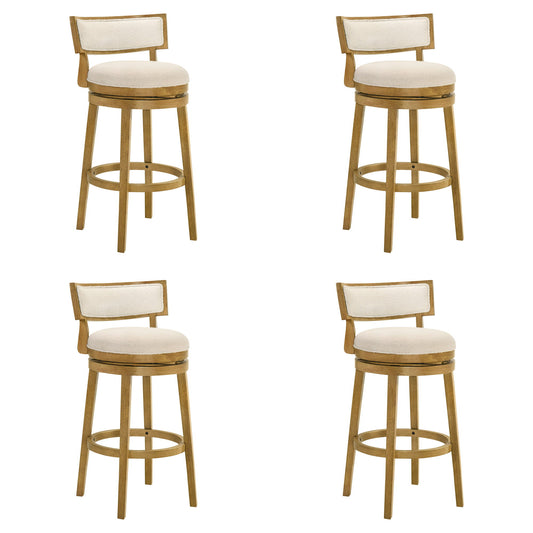 Noely - Modern Farmhouse Swivel Wood Bar Height Kitchen Bar Stool