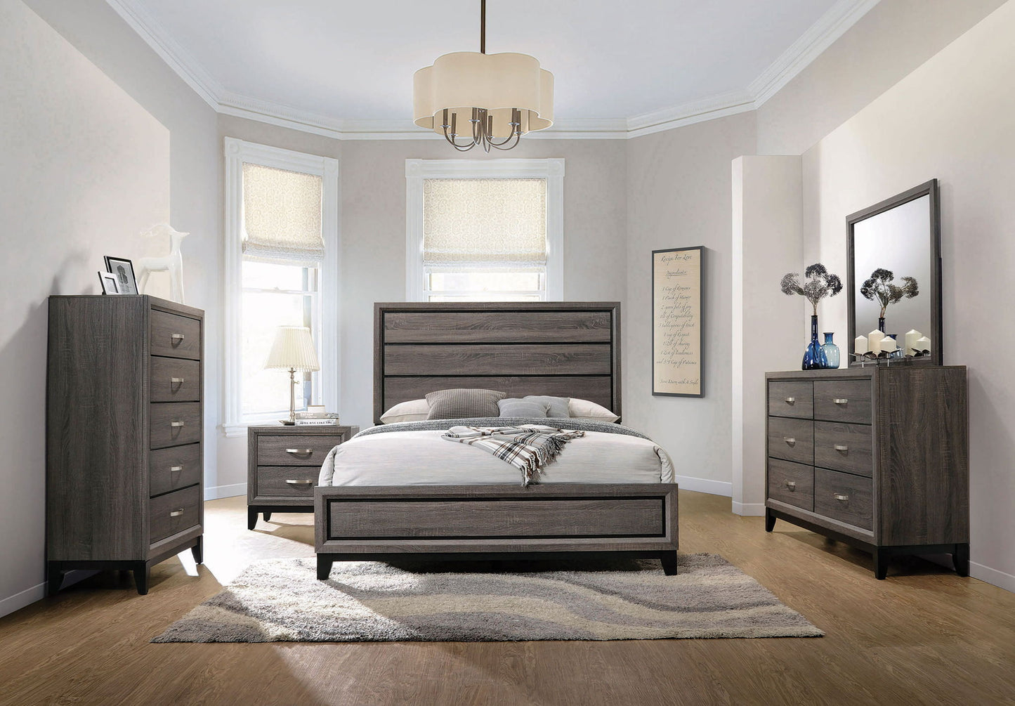 Watson Five-piece Queen Bedroom Set Grey Oak
