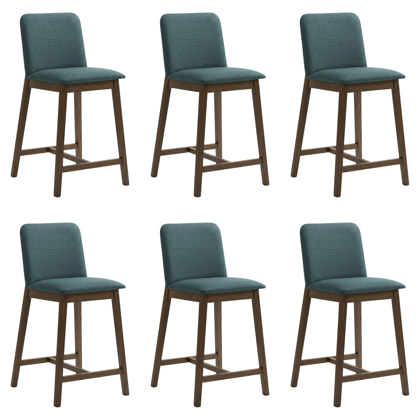 Allin - Upholstered Wood Counter Height Barstool