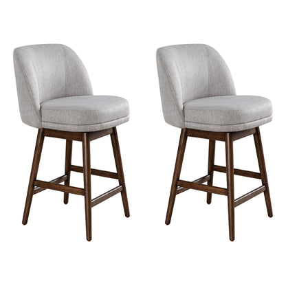 Sadie - Solid Wood Upholstered 26" Counter Height Swivel Barstool