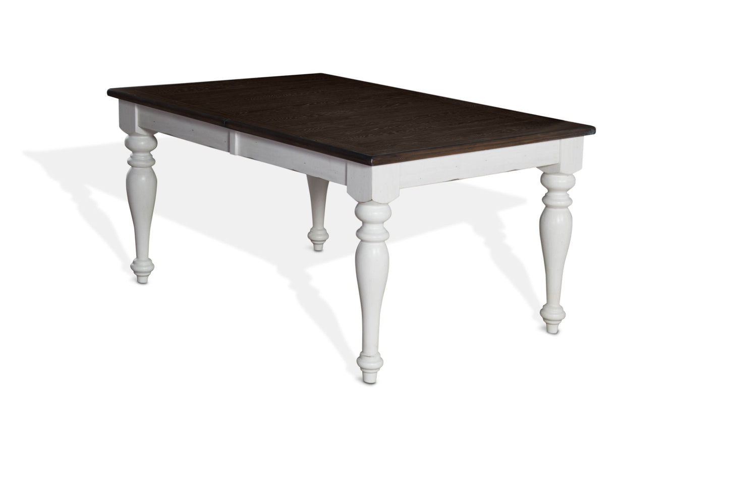 Bourbon County - Rectangular Dining Table With Extensions - White / Dark Brown