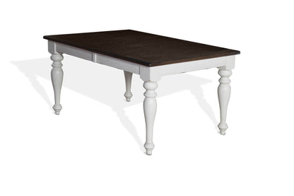 Bourbon County - Rectangular Dining Table With Extensions - White / Dark Brown