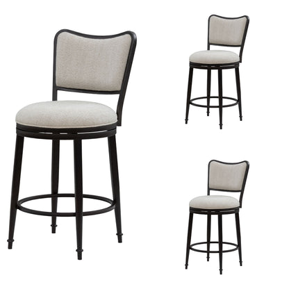 Baxter - Steel Frame Fabric Upholstered Swivel Counter Height Barstool