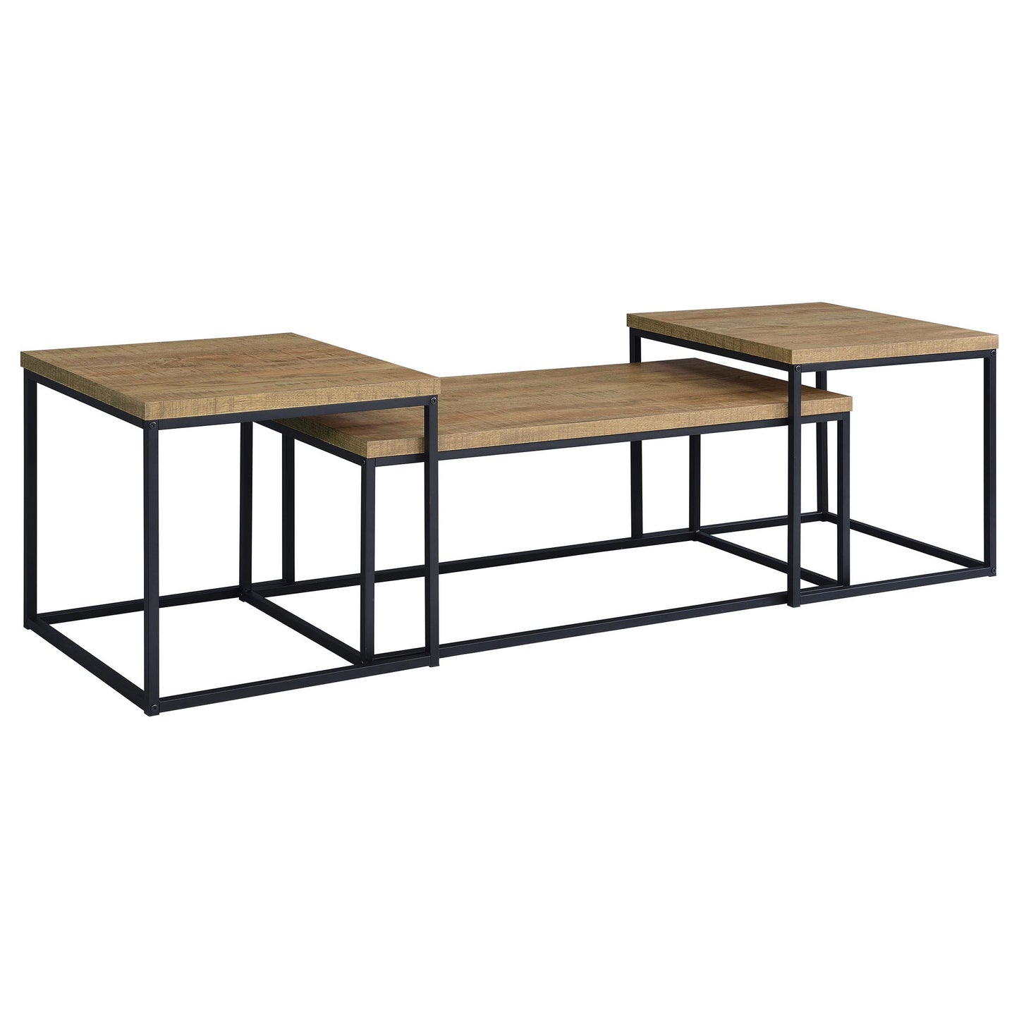 Straden 3-piece Engineered Wood Coffee Table Set Mango and Black
