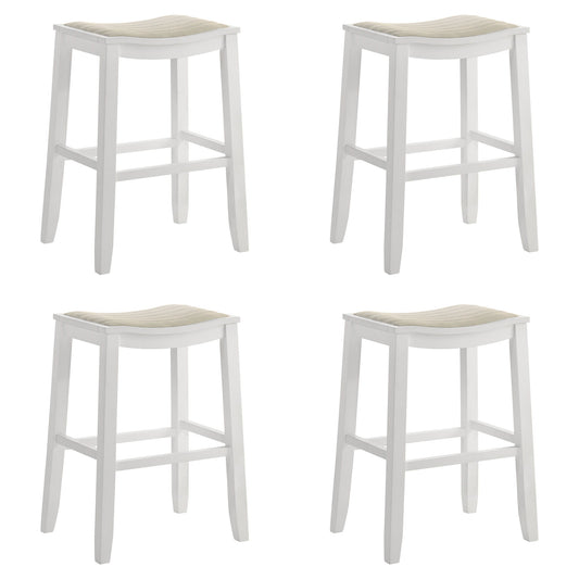 Iyani - Coastal Modern Wood Bar Height Kitchen Bar Stool