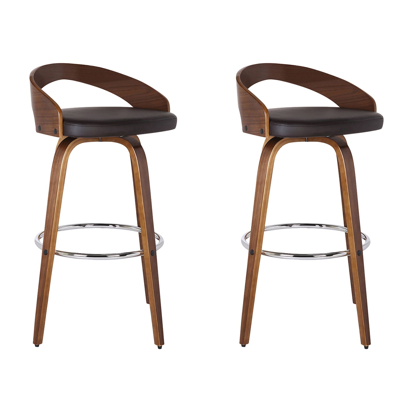 Sonia - 26" Counter Height Swivel Bar Stool - Walnut Wood