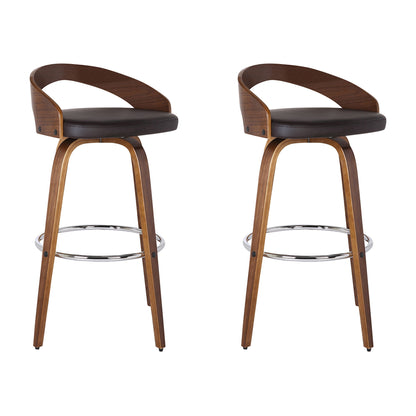 Sonia - 26" Counter Height Swivel Bar Stool - Walnut Wood