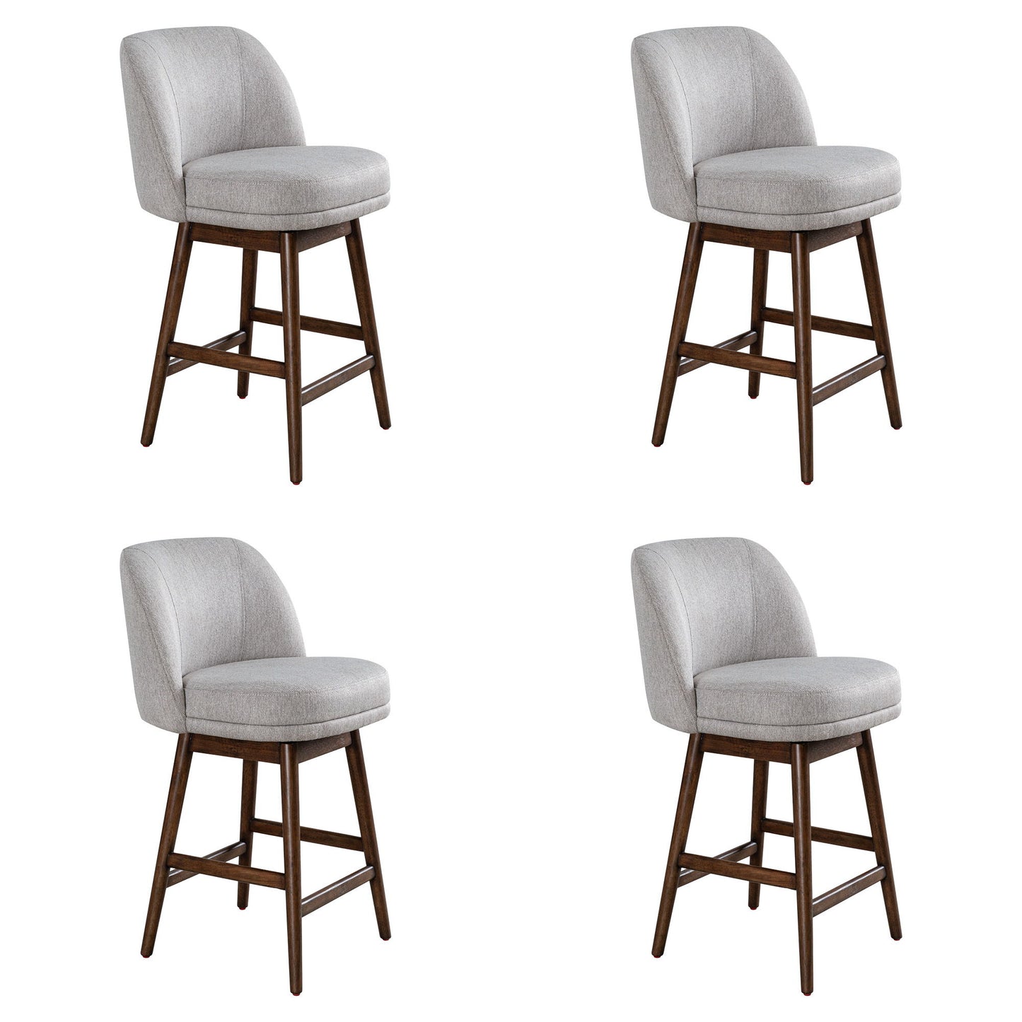 Sadie - Solid Wood Upholstered 26" Counter Height Swivel Barstool