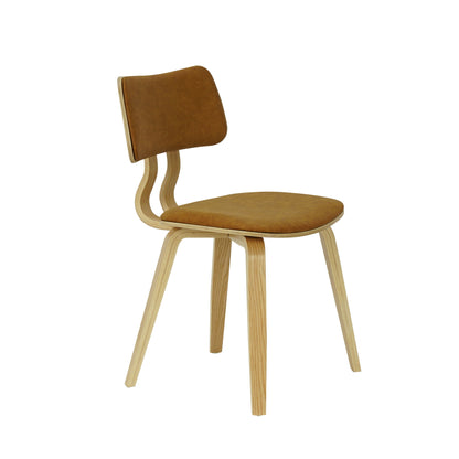 Jaguar - Curved Back Wood Dining Chair With Faux Leather Seat