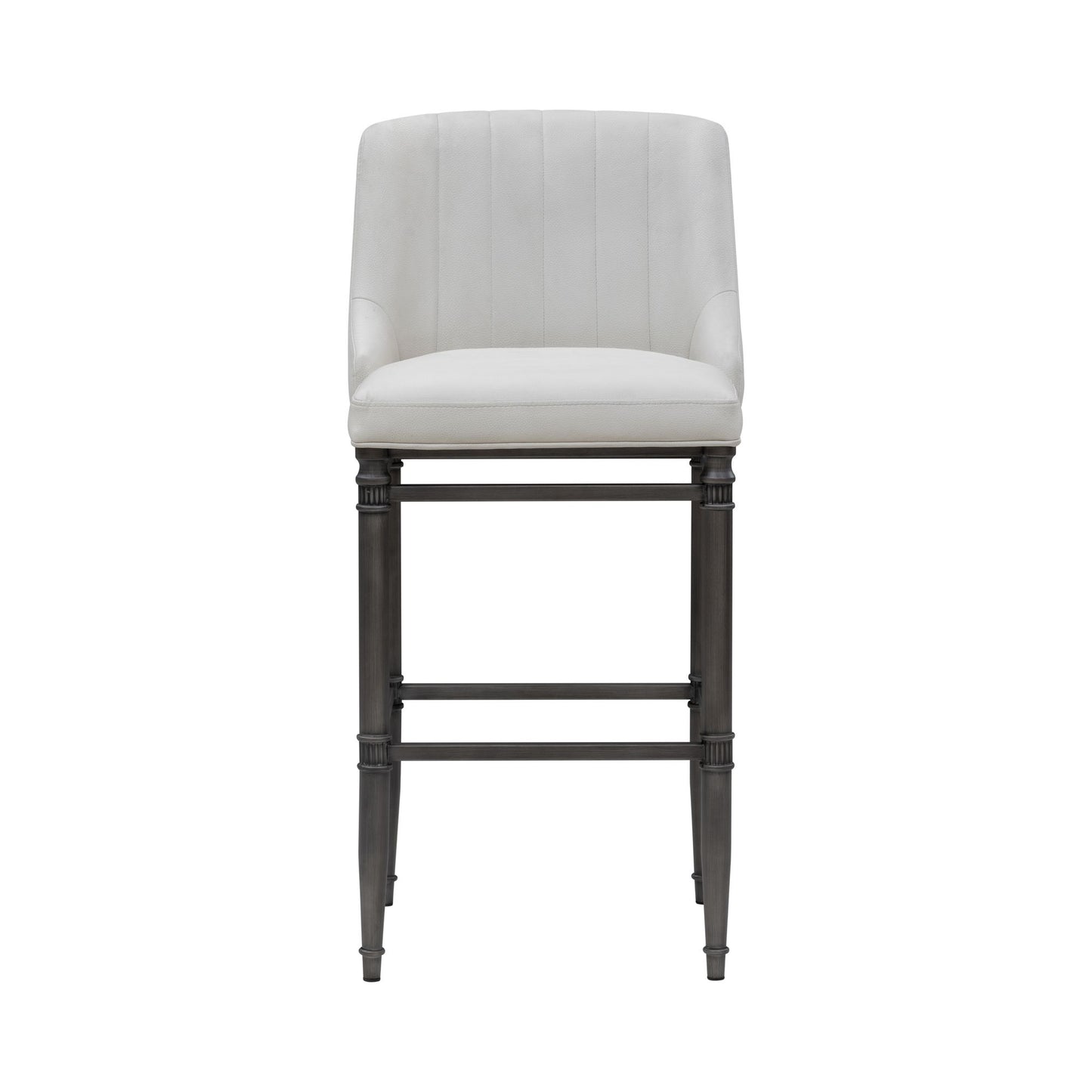 Marvin - Steel Frame Faux Leather Upholstered Bar Height Barstool