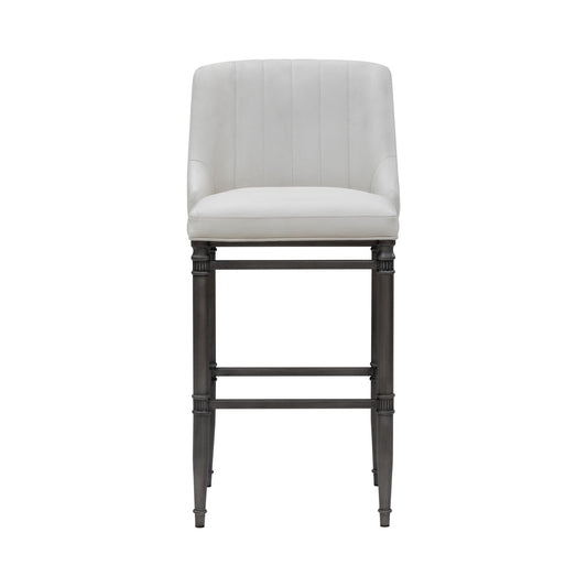 Marvin - Steel Frame Faux Leather Upholstered Bar Height Barstool