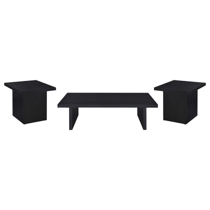 Max 3-piece Rectangular Coffee and End Table Set Black