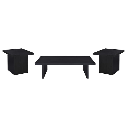 Max 3-piece Rectangular Coffee and End Table Set Black