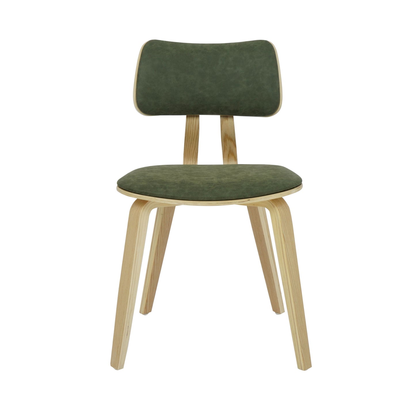 Jaguar - Curved Back Wood Dining Chair With Faux Leather Seat