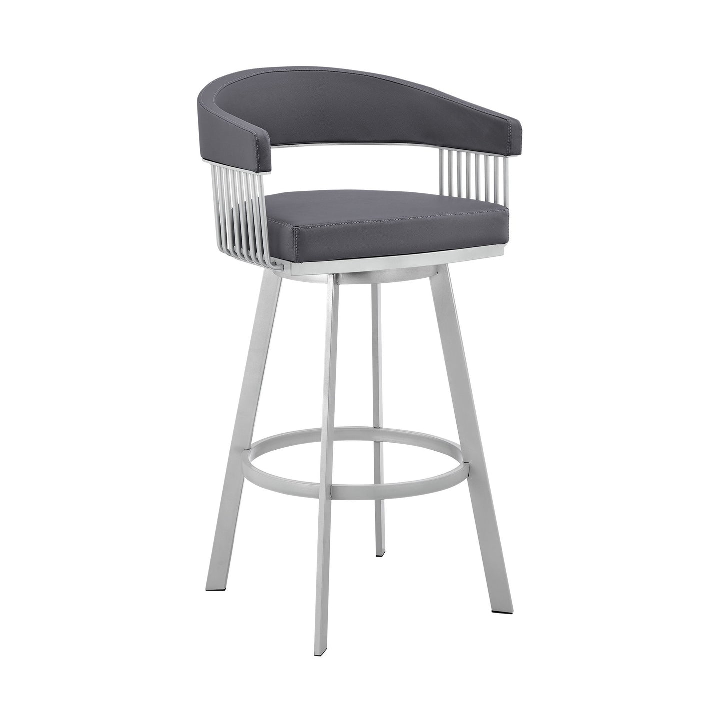 Bronson - Faux Leather Metal Bar Stool