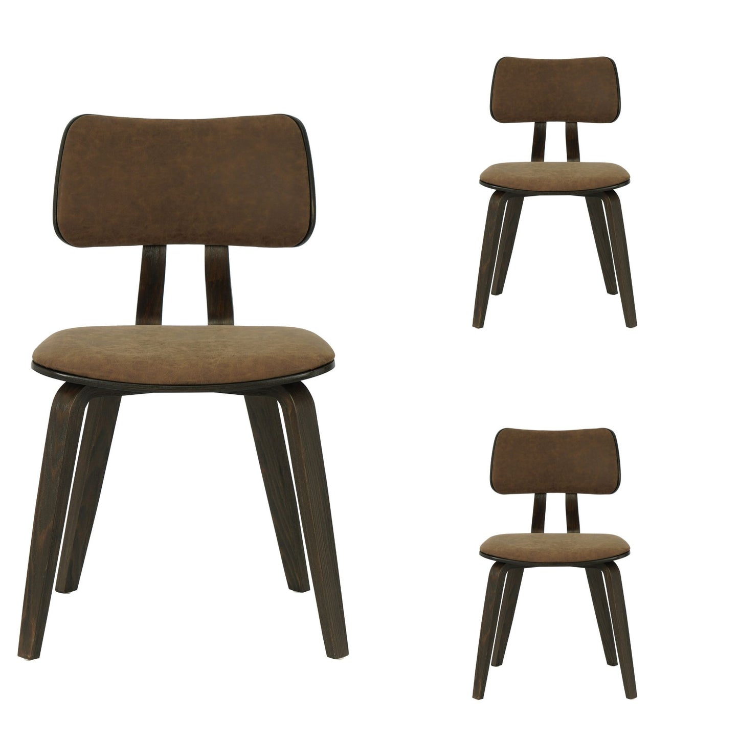 Jaguar - Curved Back Wood Dining Chair With Faux Leather Seat