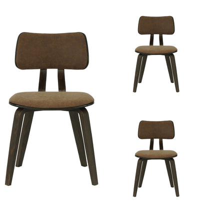 Jaguar - Curved Back Wood Dining Chair With Faux Leather Seat