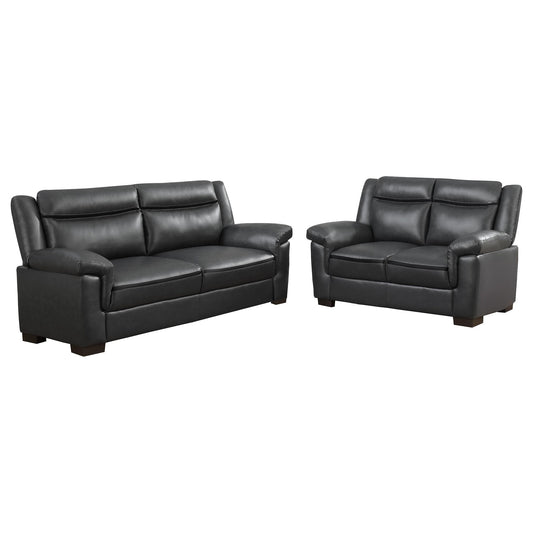Arabella 2-piece Upholstered Padded Arm Sofa Set Grey