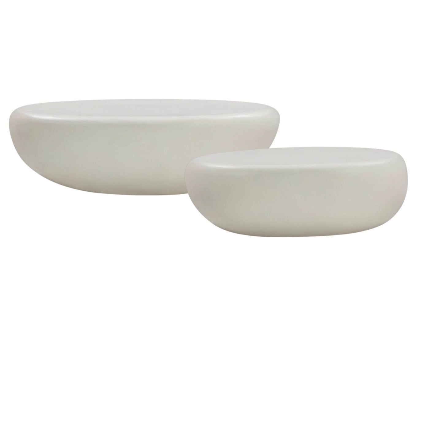 Zenstone - Indoor Outdoor 2-Piece Coffee Table Set - White Concrete Finish