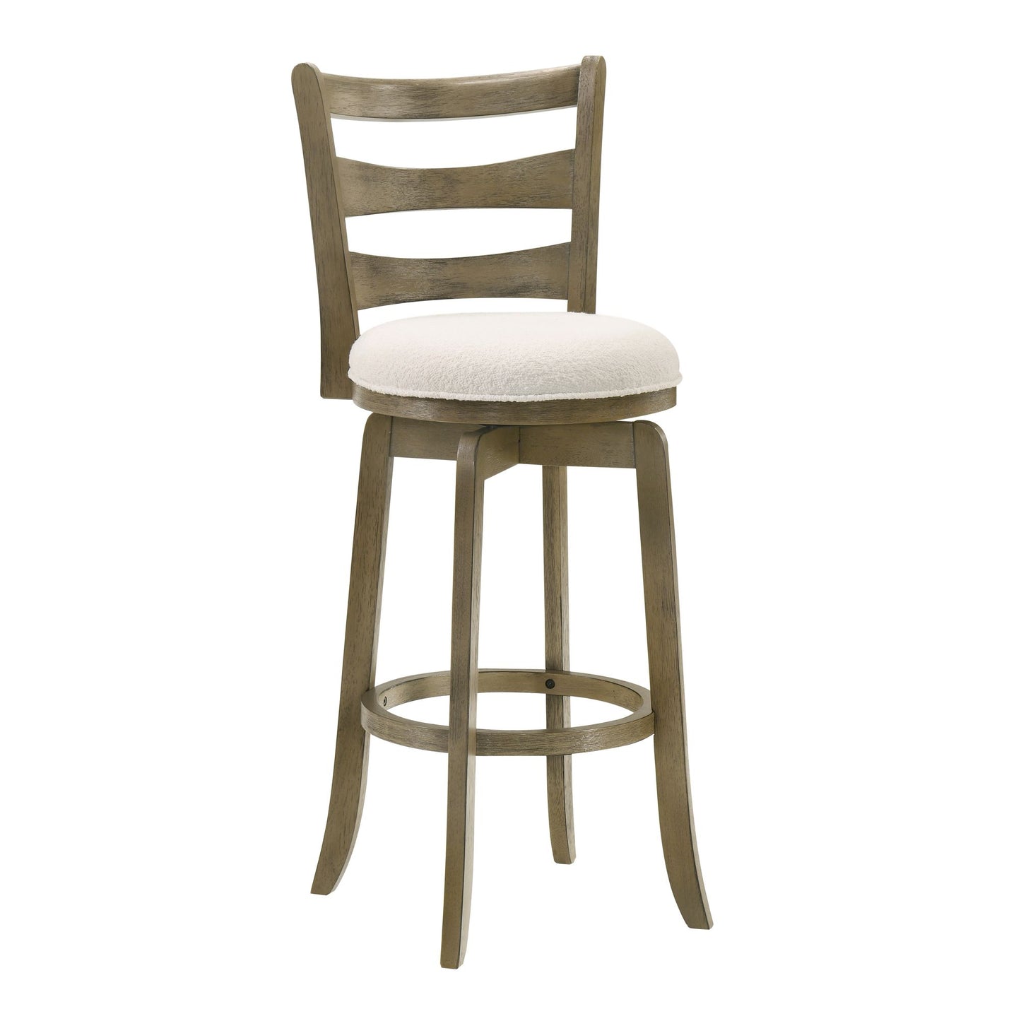 Melindra - Modern Farmhouse Swivel Wood Bar Height Kitchen Bar Stool