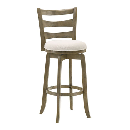Melindra - Modern Farmhouse Swivel Wood Bar Height Kitchen Bar Stool